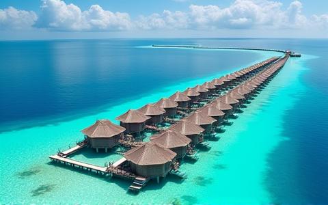 Bungalows sur l'eau aux Maldives