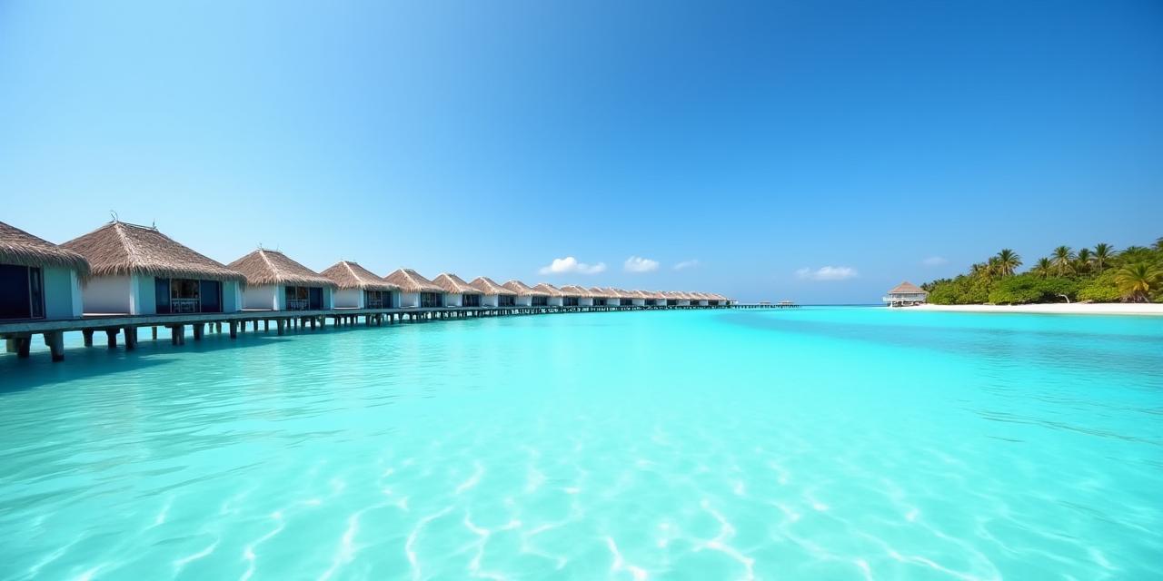 Les Maldives, eaux turquoise et bungalow sur pilotis